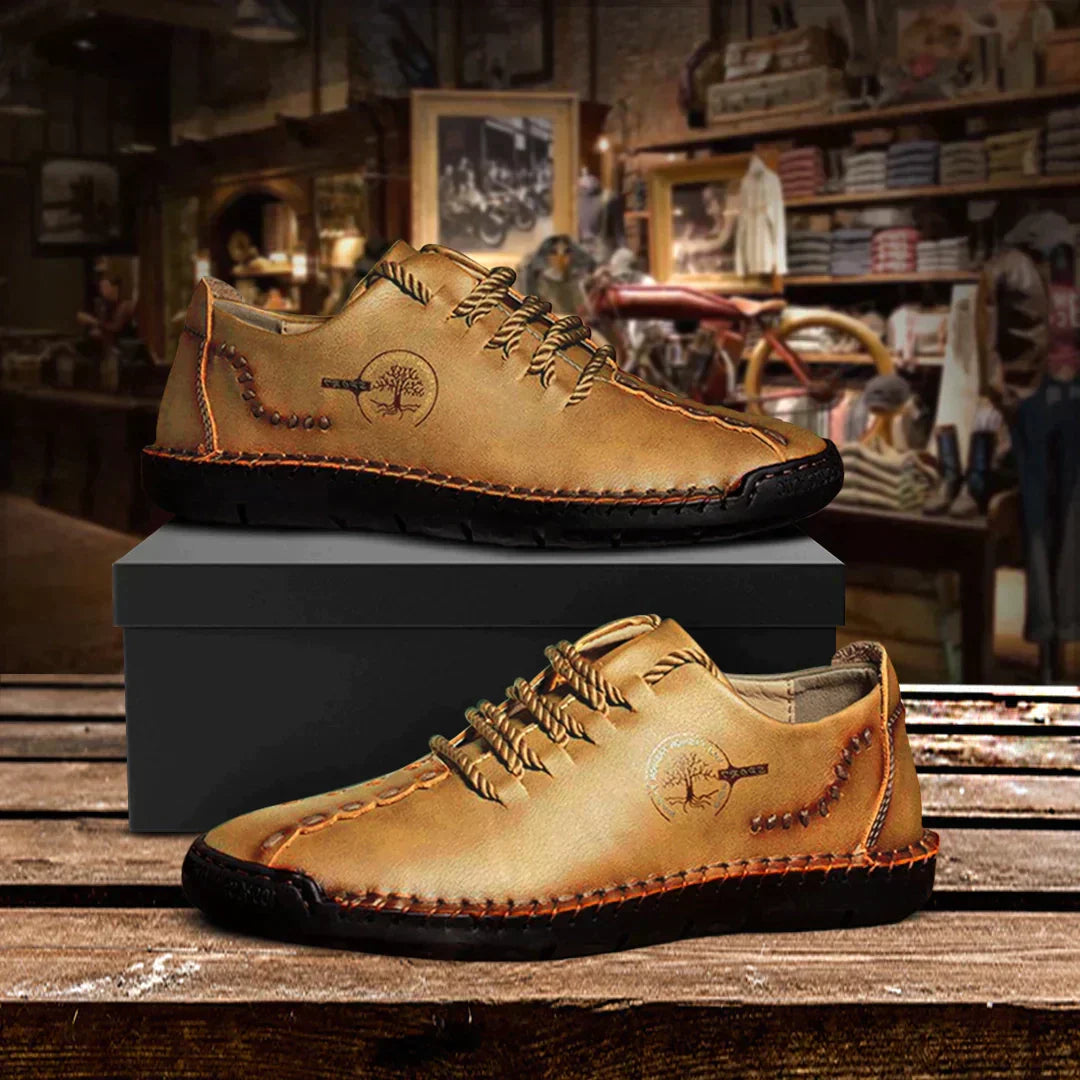 "Orthopädische Lederschuhe Herren, elegantes Design, Komfort & Unterstützung, idealer Alltagsbegleiter aus echtem Leder."