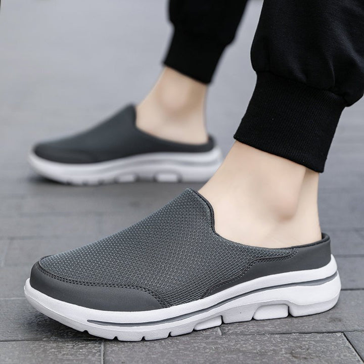 "Orthopädische Sport-Sandalen für Herren, verstellbare Riemen, stoßdämpfende Sohle, schwarz, ideal für Outdoor-Aktivitäten."