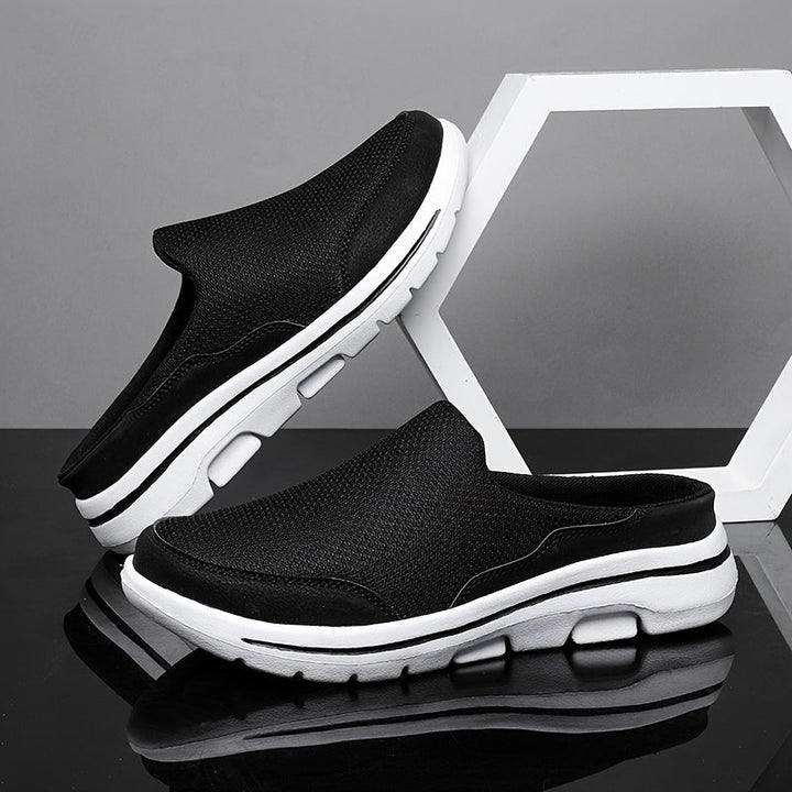 "Orthopädische Sport-Sandalen für Herren, verstellbare Riemen, stoßdämpfende Sohle, schwarz, ideal für Outdoor-Aktivitäten."