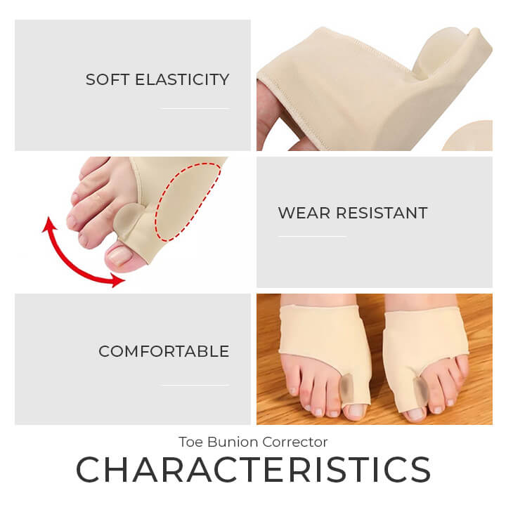 "Orthopädischer Zehenspreizer in Beige, schlankes Design zur Hallux Valgus Korrektur und Schmerzlinderung"