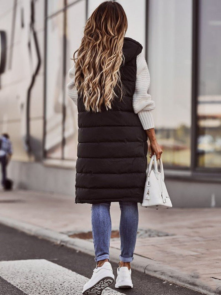 Damen Langer Steppweste - Elegant & Vielseitig