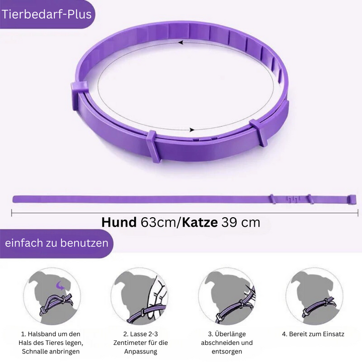 Pheromon Beruhigungs-Halsband für Haustiere, natürlich, wasserfest, gegen Stress, für Hunde und Katzen, grau oder lila.