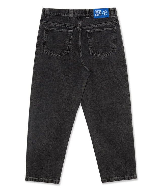 Schwarze Herren-Jeans, lockerer Schnitt, Polar Big Boy, Denim, Rückansicht, Taschen, Streetwear.
