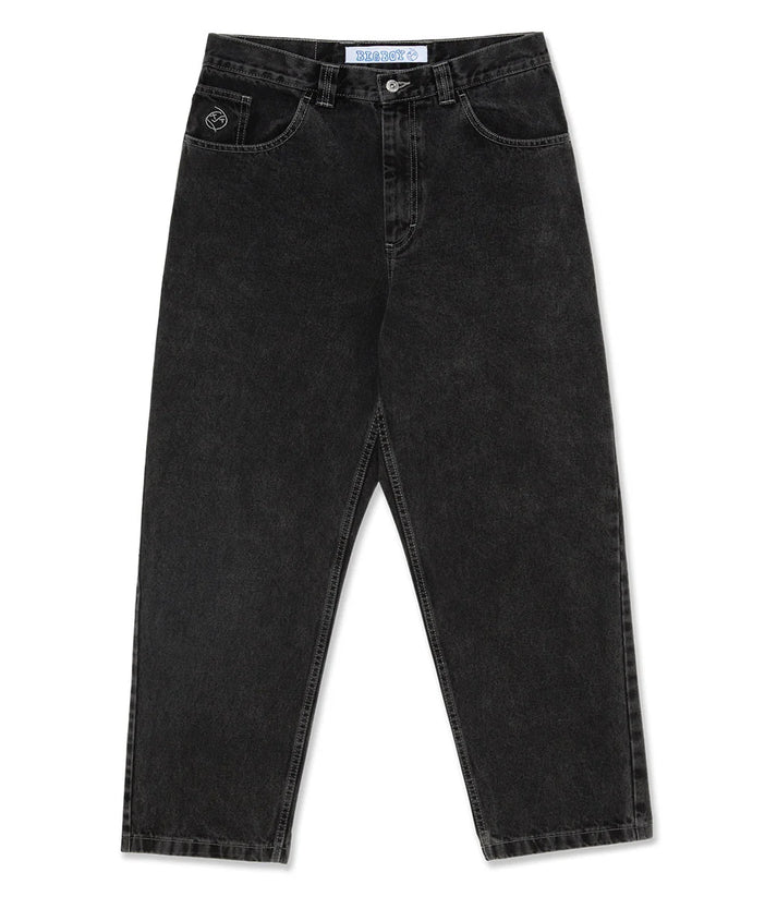 Schwarze Polar Big Boy Jeans, lockerer Schnitt, Denim, Herrenmode, Streetwear, Vintage-Look.