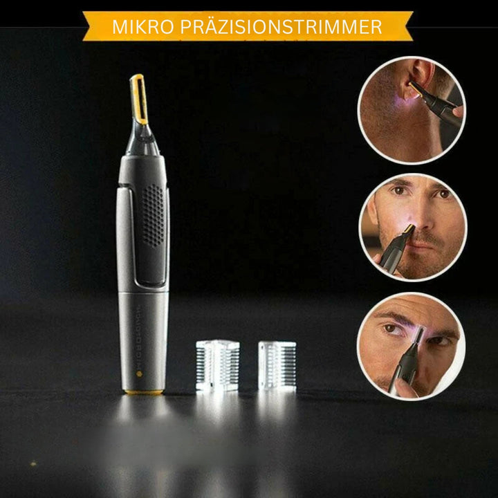 "Präziser kabelloser Bart- & Nasentrimmer mit LED, ultradünnem Design und ergonomischem Griff für mühelose Pflege."