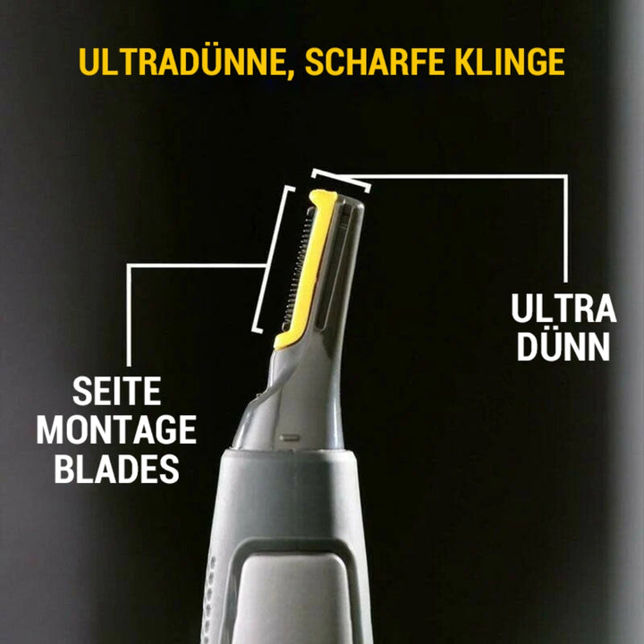 "Präziser kabelloser Bart- & Nasentrimmer mit LED, ultradünnem Design und ergonomischem Griff für mühelose Pflege."