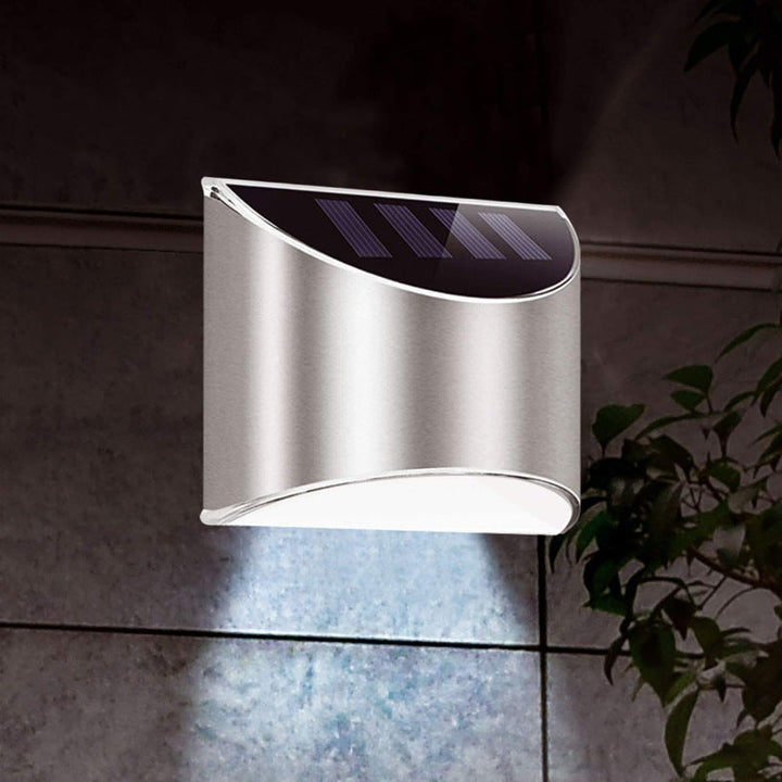 Solar-LED-Außenwandleuchte aus Edelstahl IP65