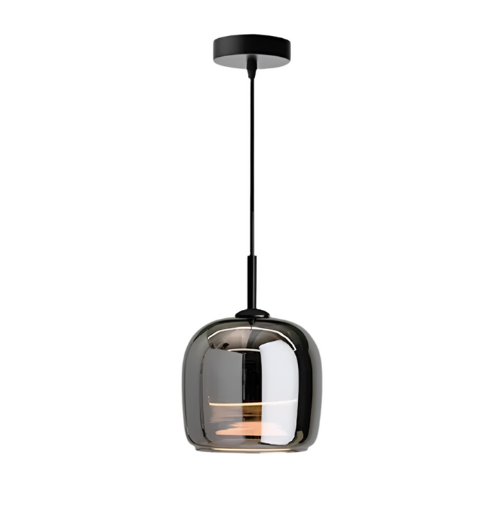Moderne LED-Pendelleuchte aus Schwarzglas - Mehrköpfig