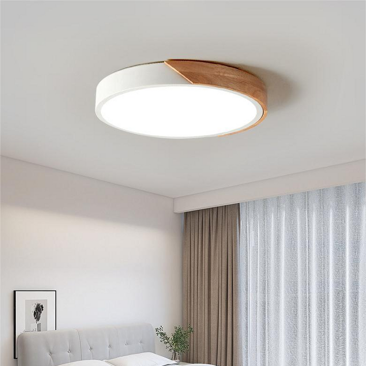 Nordische Holz-Macaroon LED-Deckenleuchte für Wohnräume