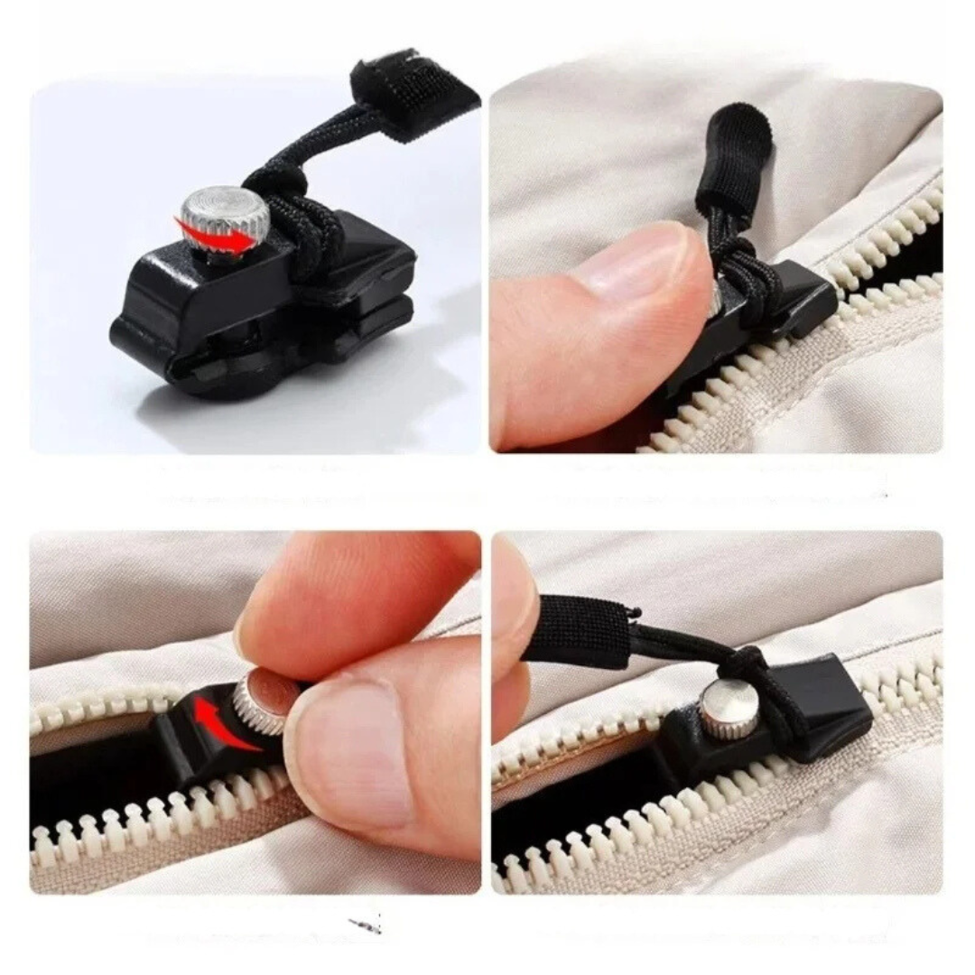 "Reißverschluss Reparatur Kit 6-teilig, silberne und schwarze Werkzeuge für Kleidung und Ausrüstung, vielseitig, robustes Set