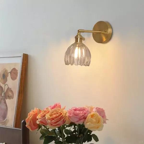 Retro Glas Wandleuchte Tulpenknospe für Innenräume
