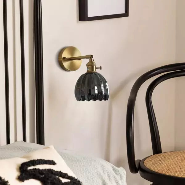 Retro Glas Wandleuchte Tulpenknospe für Innenräume