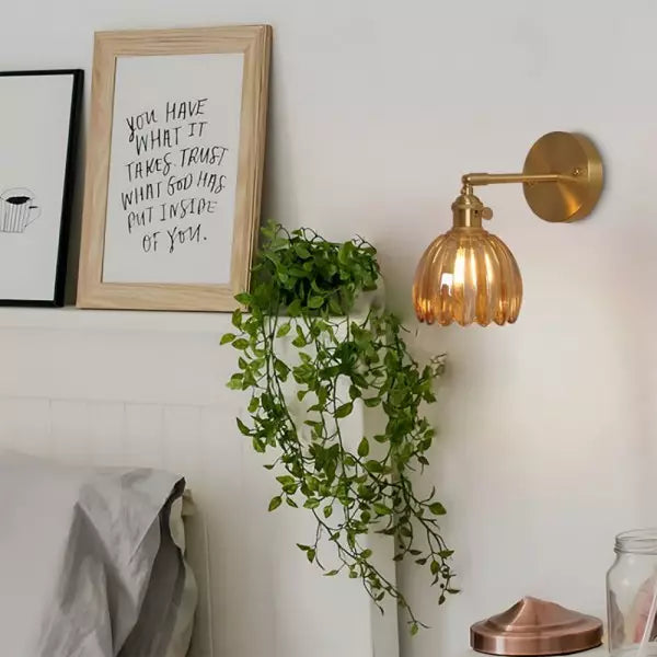Retro Glas Wandleuchte Tulpenknospe für Innenräume