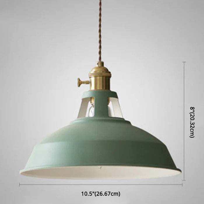 "Retro-Hängelampe im Industrie-Design, Metall, in Grün, mit verstellbarer Kette für Zuhause, ohne Lampe enthalten"