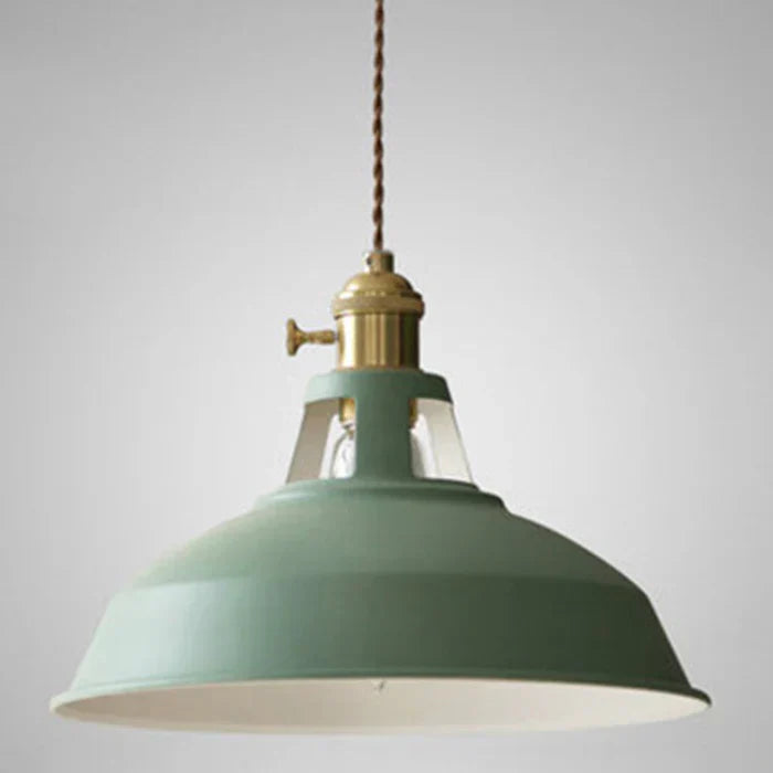 "Retro-Hängelampe im Industrie-Design, Metall, in Grün, mit verstellbarer Kette für Zuhause, ohne Lampe enthalten"