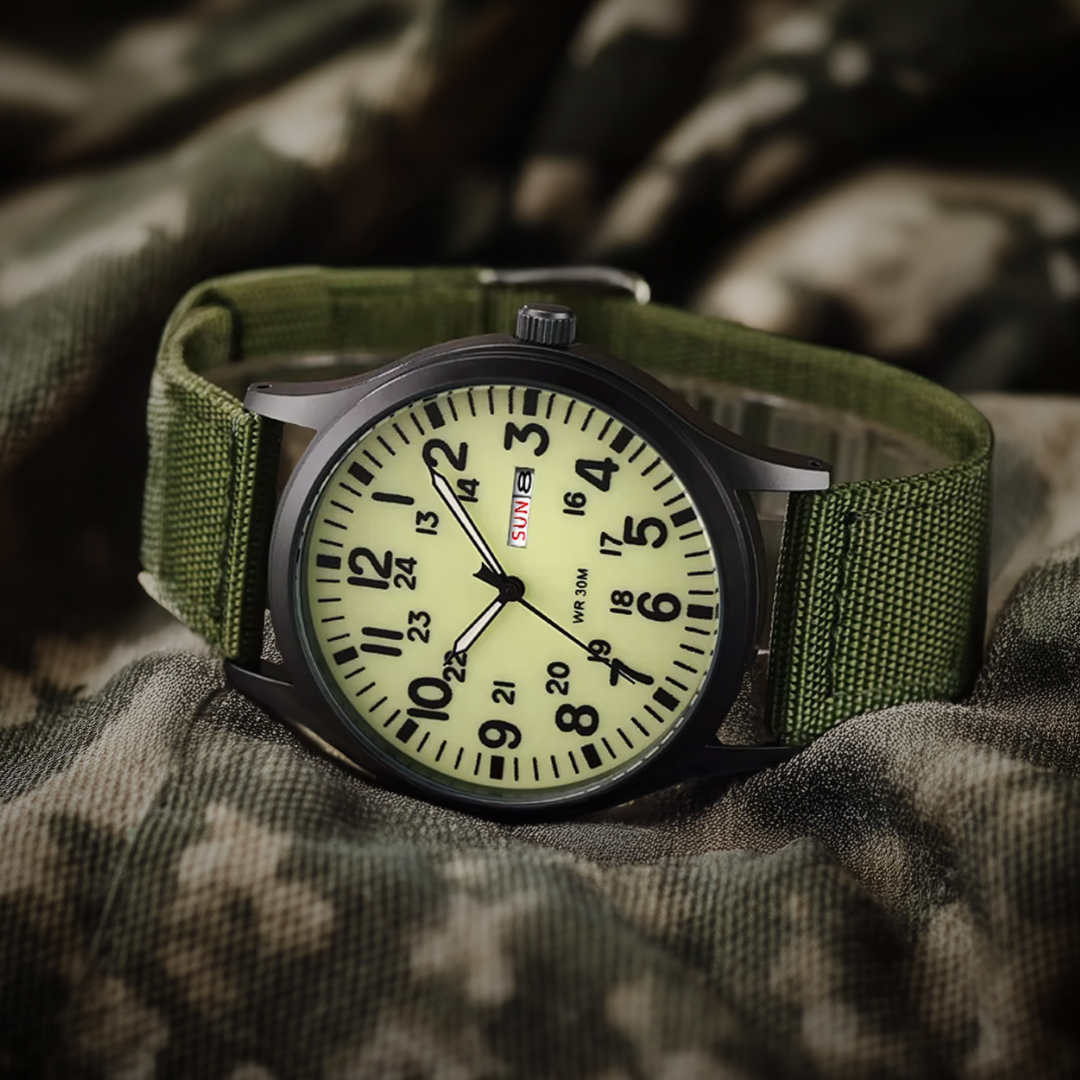 "Robuste Herren Outdoor Armbanduhr, wasserdicht, kratzfest, mit Edelstahlgehäuse und leuchtenden Zeigern, ideal für Abenteuer