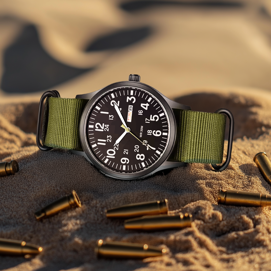 "Robuste Herren Outdoor Armbanduhr, wasserdicht, kratzfest, mit Edelstahlgehäuse und leuchtenden Zeigern, ideal für Abenteuer