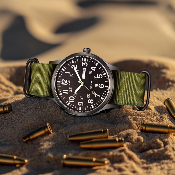 "Robuste Herren Outdoor Armbanduhr, wasserdicht, kratzfest, mit Edelstahlgehäuse und leuchtenden Zeigern, ideal für Abenteuer