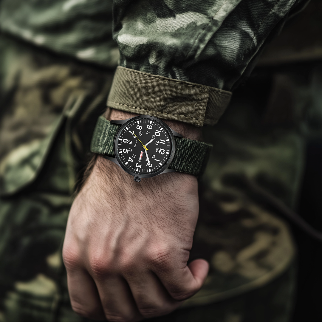 "Robuste Herren Outdoor Armbanduhr, wasserdicht, kratzfest, mit Edelstahlgehäuse und leuchtenden Zeigern, ideal für Abenteuer