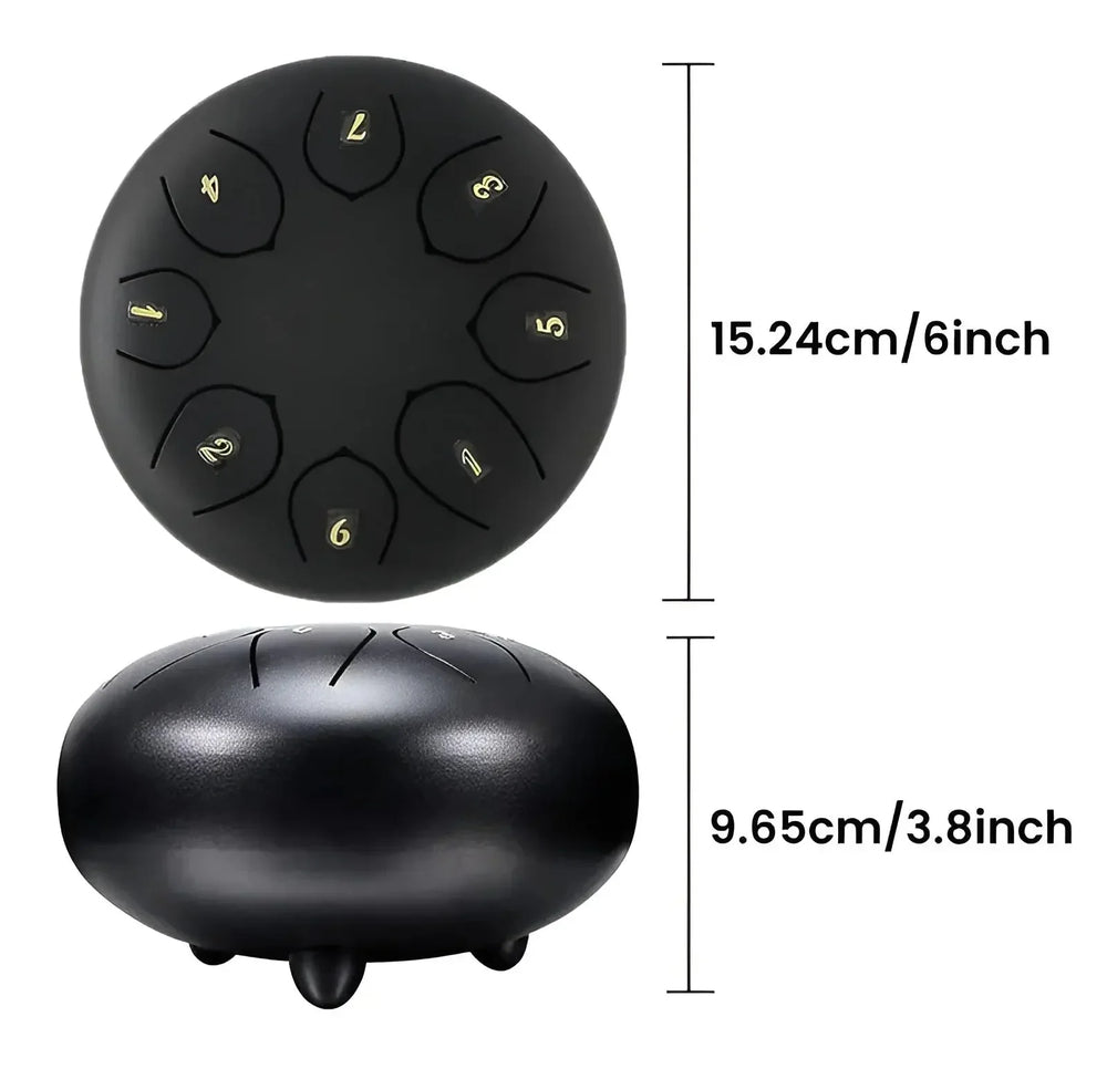 "Robuste Kinder Zungentrommel aus Stahl, kompakt, sanfter Klang, ideal für kleine Hände, musikalische Entdeckungen."