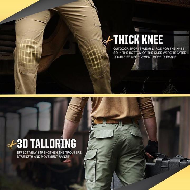 Robuste, wasserdichte Herren Wanderhose in Dunkelgrau mit mehreren Taschen, ideal für Outdoor-Abenteuer und Alltag.