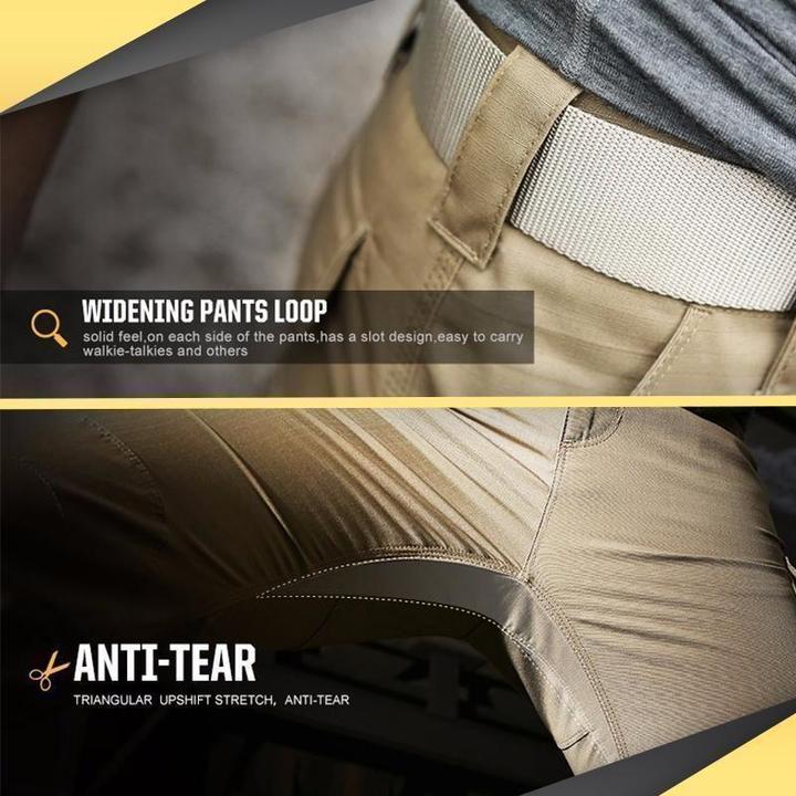 Robuste, wasserdichte Herren Wanderhose in Dunkelgrau mit mehreren Taschen, ideal für Outdoor-Abenteuer und Alltag.