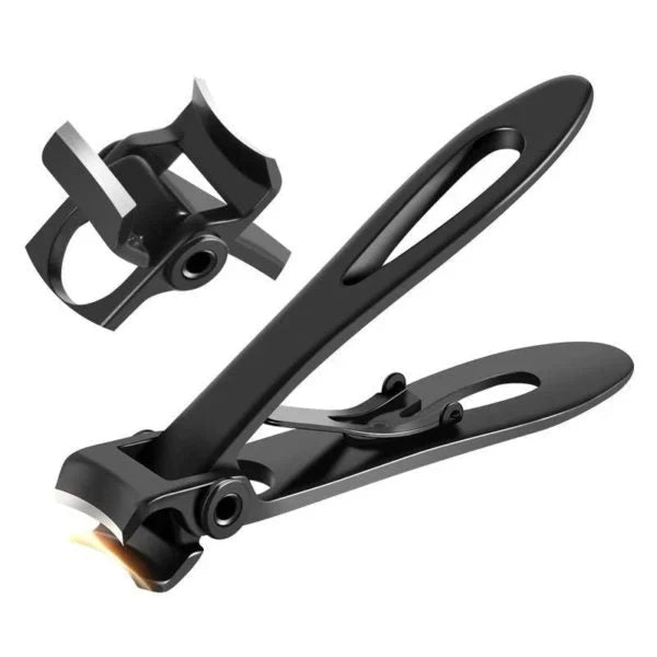 "Robuster Edelstahl-Nagelknipser für harte, dicke Nägel; ergonomisches Design, gebogene Klinge für präzisen Schnitt."