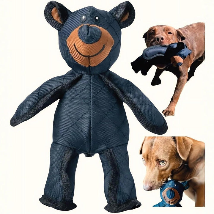 Robuster Plüsch Bär Hundespielzeug, weich und sicher, ideal für lange Spiele, strapazierfähige Materialien, mit Quietscher.
