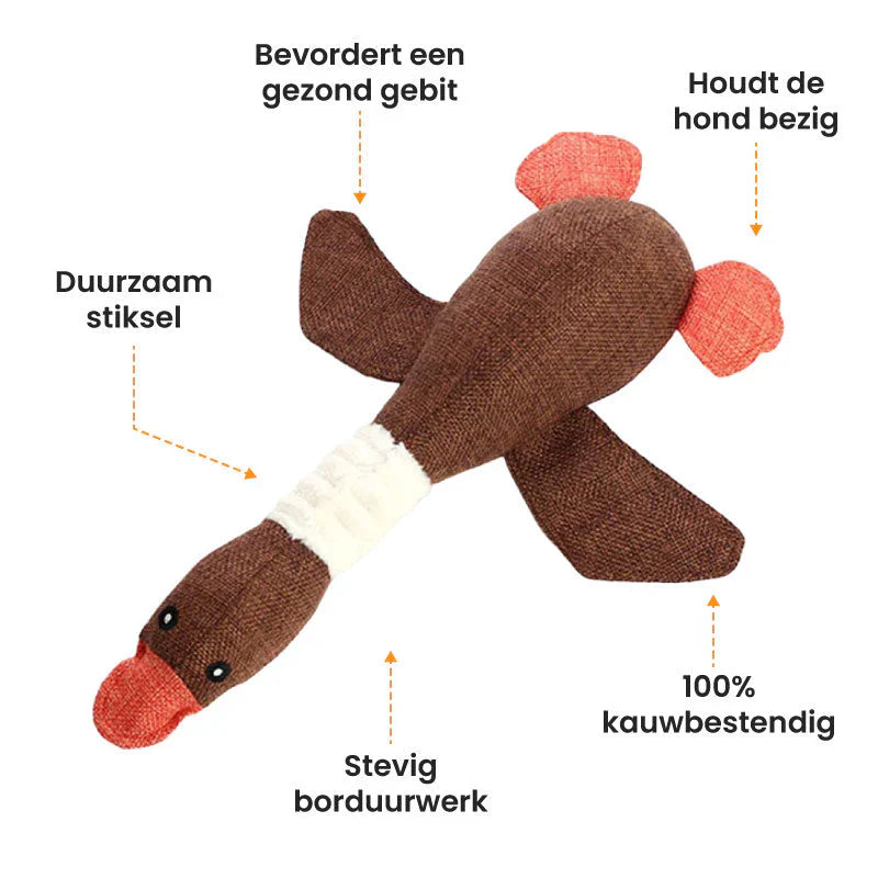 "Robustes Hundespielzeug für Kauen und Ziehen, blaues und braunes Design, ideal für aktive Hunde, langlebig und reißfest"