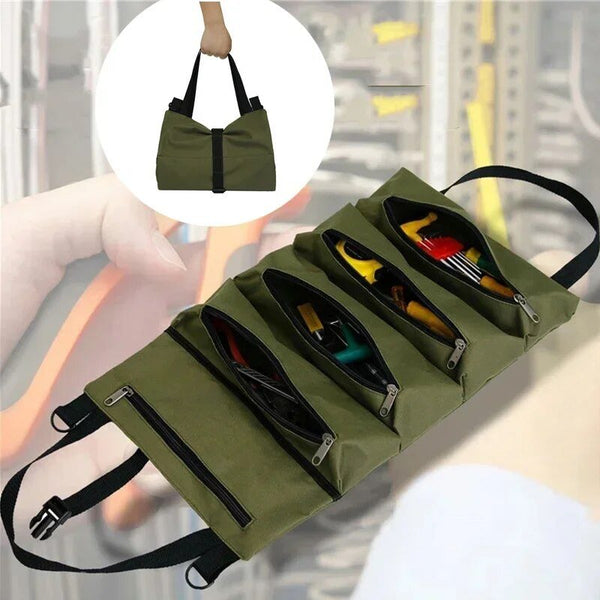 "Rollbare Werkzeugtasche ForgeRoll für Profis, robustes Design, wasserdicht, 5 Fächer, für Werkzeuge, Heimwerker, Baustelle"