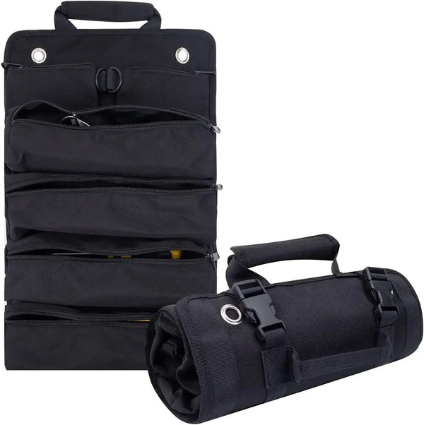 "Rollbare Werkzeugtasche ForgeRoll für Profis, robustes Design, wasserdicht, 5 Fächer, für Werkzeuge, Heimwerker, Baustelle"