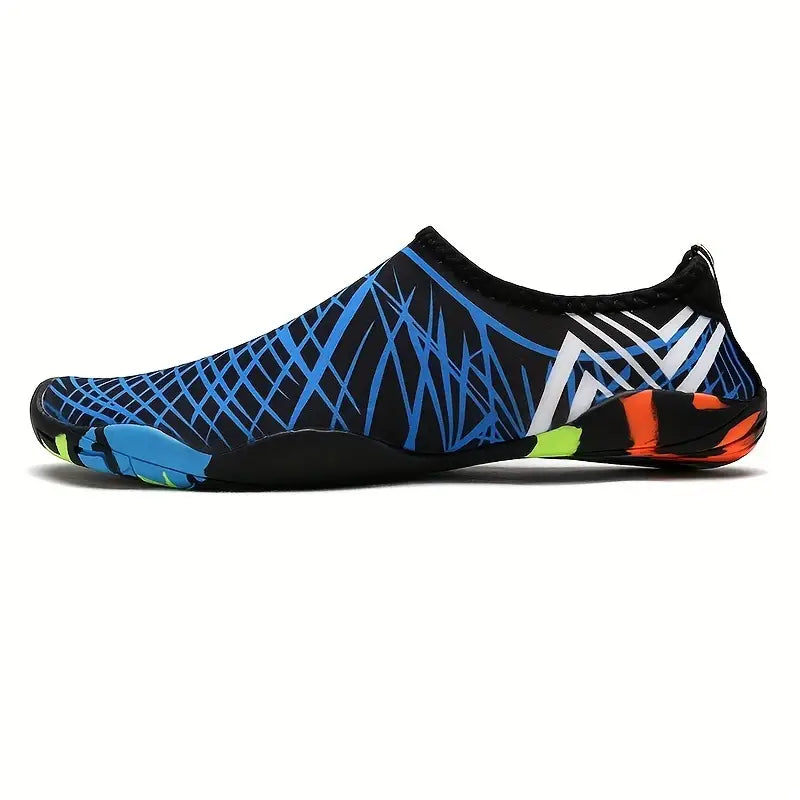Rutschfeste Herren-Wasserschuhe in Blau; atmungsaktives, modernes Design ideal für den Strand, Größen 36-46.