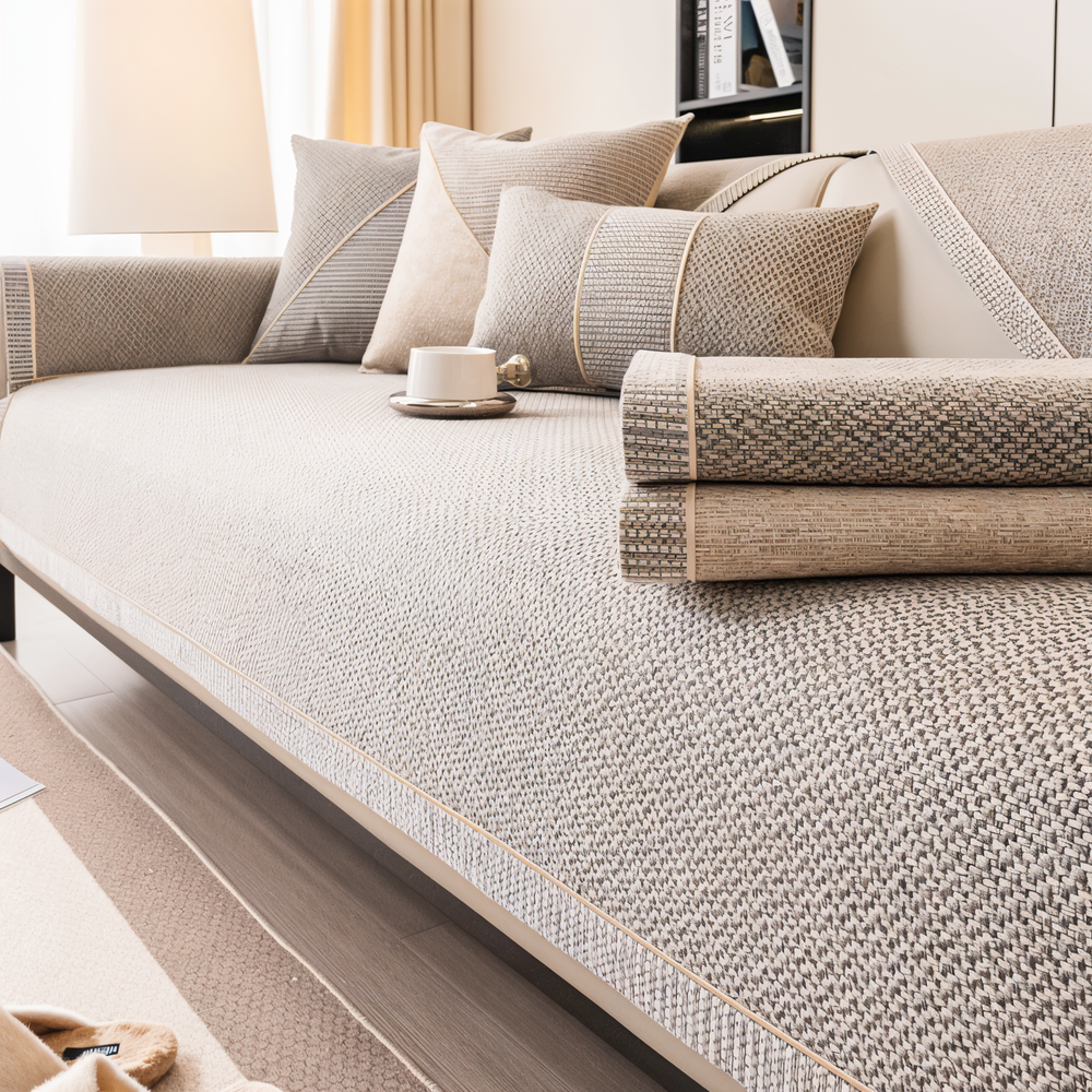 Rutschfester Sofabezug, einfarbig, passt sich perfekt an, schützt und frischt Ihr Wohnzimmer stilvoll auf.