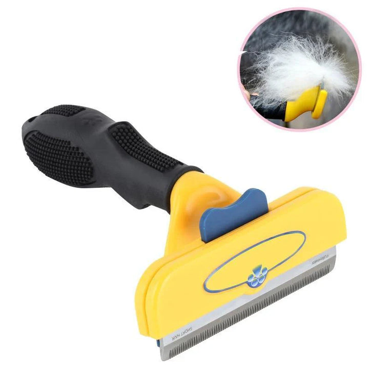 "Sanfter und ergonomischer Flohkamm für Haustiere, entfernt Flöhe und Nissen effektiv, in Gelb, Grün und Orange erhältlich."