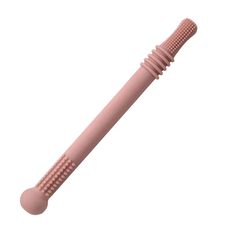 "Sanftes, BPA-freies Silikon Beißröhrchen für Babys, ergonomisch gestaltet für Beruhigung und Zahnungshilfe."