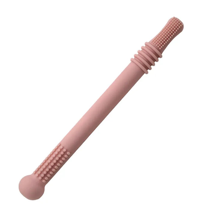 "Sanftes, BPA-freies Silikon Beißröhrchen für Babys, ergonomisch gestaltet für Beruhigung und Zahnungshilfe."