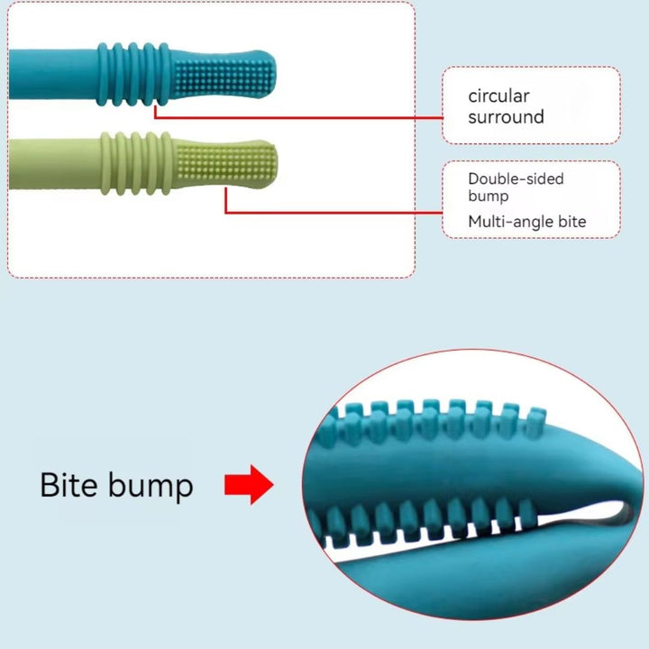 "Sanftes, BPA-freies Silikon Beißröhrchen für Babys, ergonomisch gestaltet für Beruhigung und Zahnungshilfe."