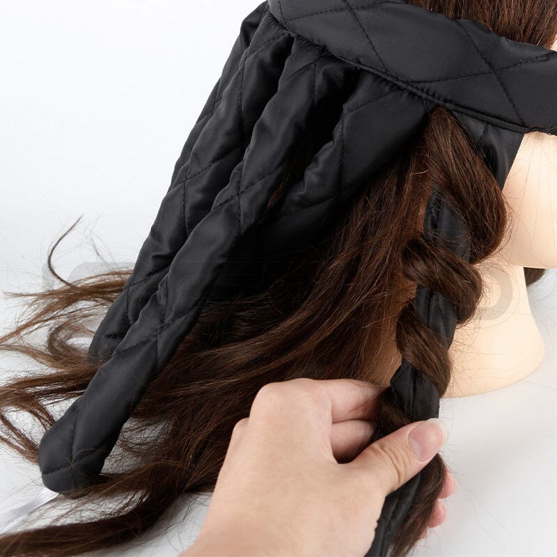 Schonender Lockenstab ohne Hitze, beige Stoff, leuchtend weinrote und schwarze Optionen, für perfekte, gesunde Locken.
