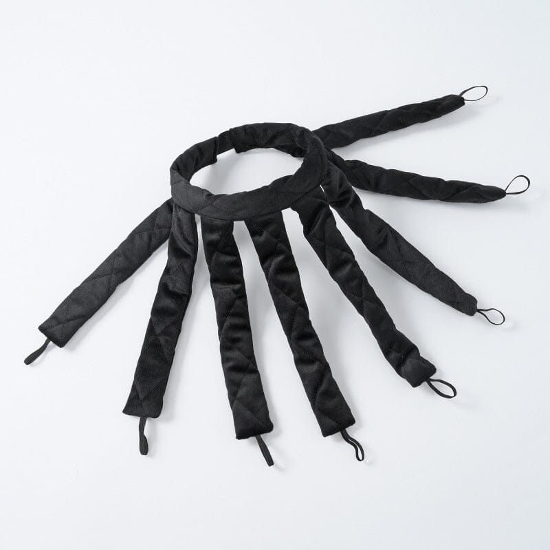 Schonender Lockenstab ohne Hitze, beige Stoff, leuchtend weinrote und schwarze Optionen, für perfekte, gesunde Locken.
