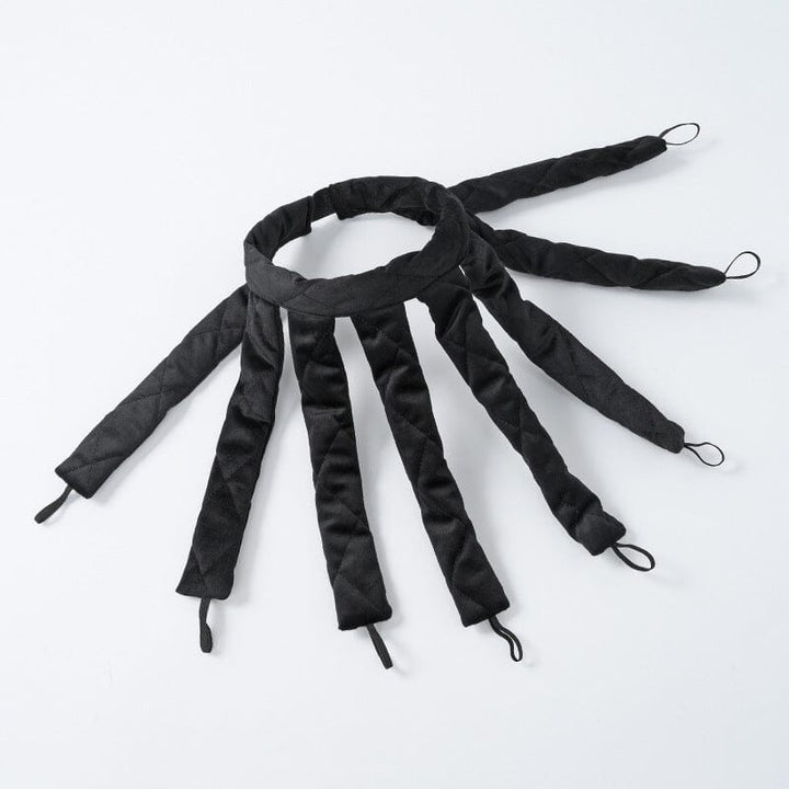 Schonender Lockenstab ohne Hitze, beige Stoff, leuchtend weinrote und schwarze Optionen, für perfekte, gesunde Locken.