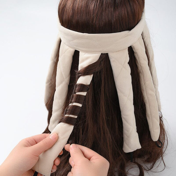 Schonender Lockenstab ohne Hitze, beige Stoff, leuchtend weinrote und schwarze Optionen, für perfekte, gesunde Locken.