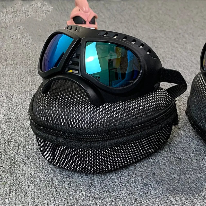 Schutzbrille für Hunde, UV-Schutz, winddicht, modernes Design, ideale Passform für Outdoor-Aktivitäten, komfortabel.