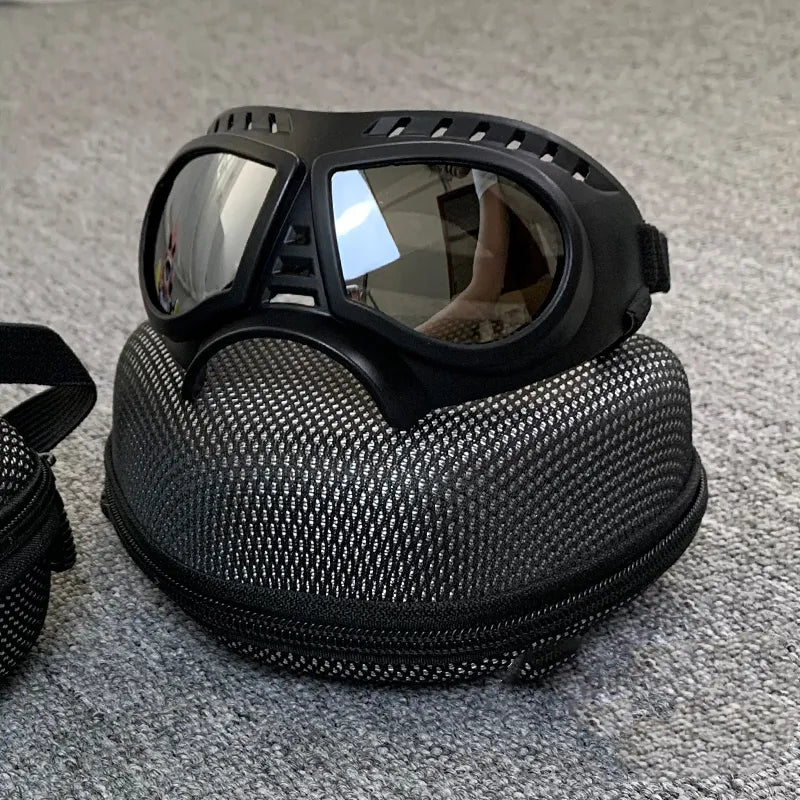 Schutzbrille für Hunde, UV-Schutz, winddicht, modernes Design, ideale Passform für Outdoor-Aktivitäten, komfortabel.