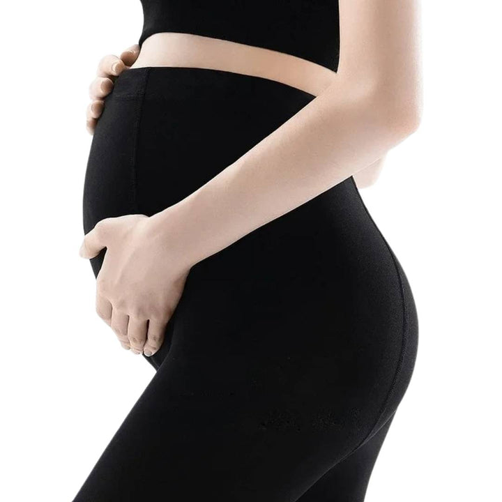 "Schwangerschafts-Kompressionsstrumpfhose, anti-Schwellung, Schwarz, unterstützt Durchblutung, elegantes Design für Komfort."