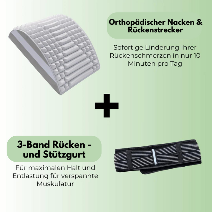 Schwarzer Rücken- & Stützgürtel mit dreifachen Bändern, bietet stabile Unterstützung und lindert effizient Rückenschmerzen.