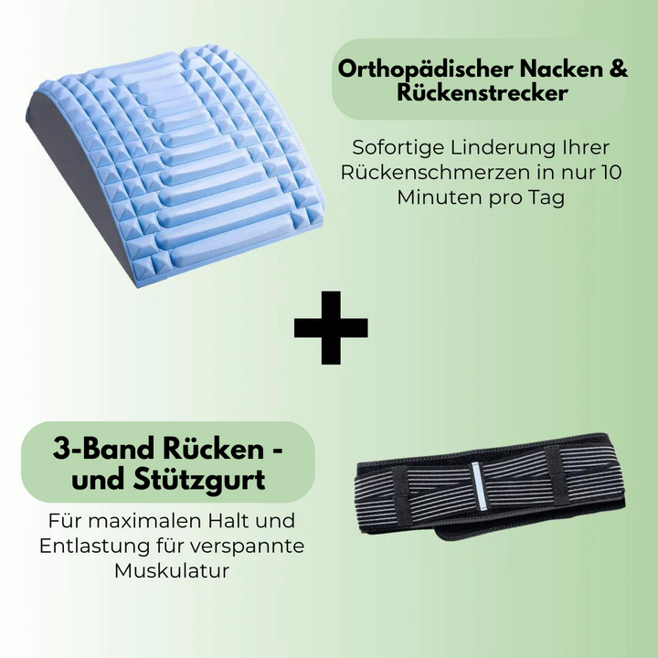 Schwarzer Rücken- & Stützgürtel mit dreifachen Bändern, bietet stabile Unterstützung und lindert effizient Rückenschmerzen.