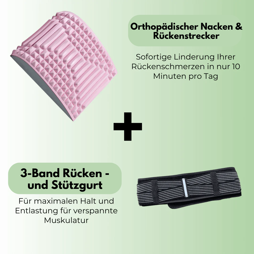 Schwarzer Rücken- & Stützgürtel mit dreifachen Bändern, bietet stabile Unterstützung und lindert effizient Rückenschmerzen.