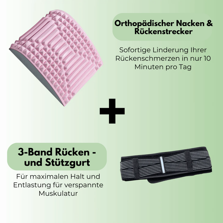 Schwarzer Rücken- & Stützgürtel mit dreifachen Bändern, bietet stabile Unterstützung und lindert effizient Rückenschmerzen.