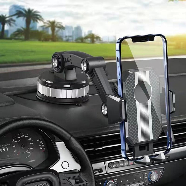 "Schwarzer Telefonhalter mit starkem Saugnapf und 360°-Drehfunktion, kompatibel mit Handys bis 3,5 Zoll, robustes Design."