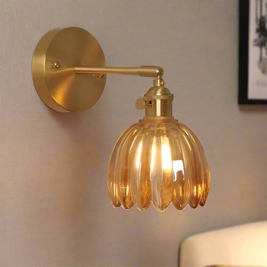 Retro Glas Wandleuchte Tulpenknospe für Innenräume